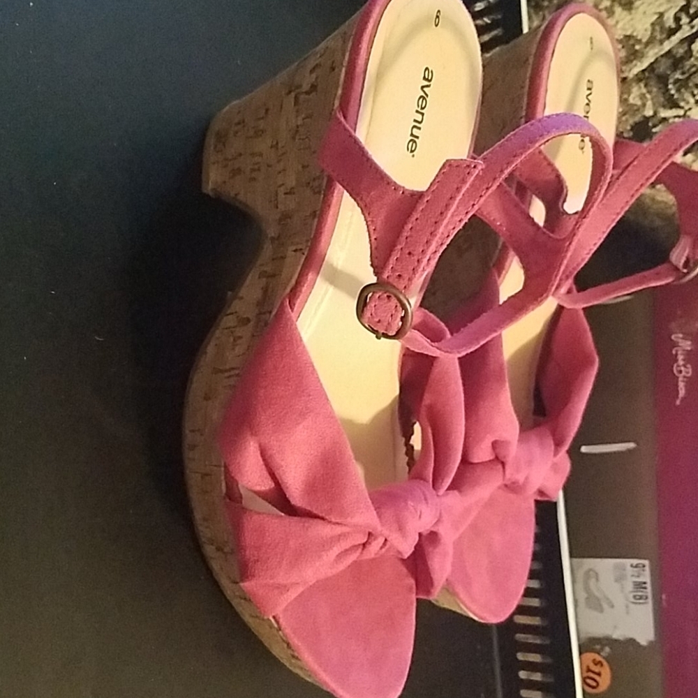 Hot Pink Sueded Sandals - Picture 2 of 3